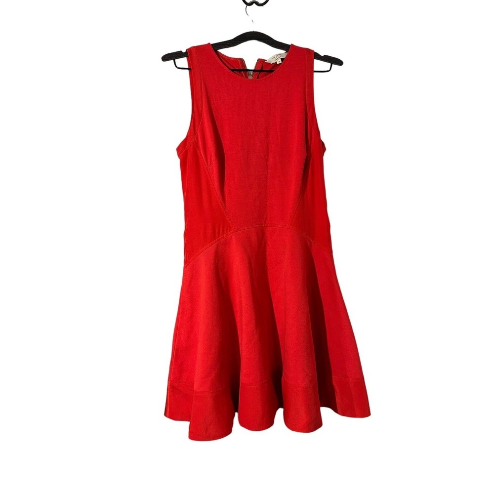 Ted Baker Dress Size 3 Red‎ Orange fit And Flare Sleeveless